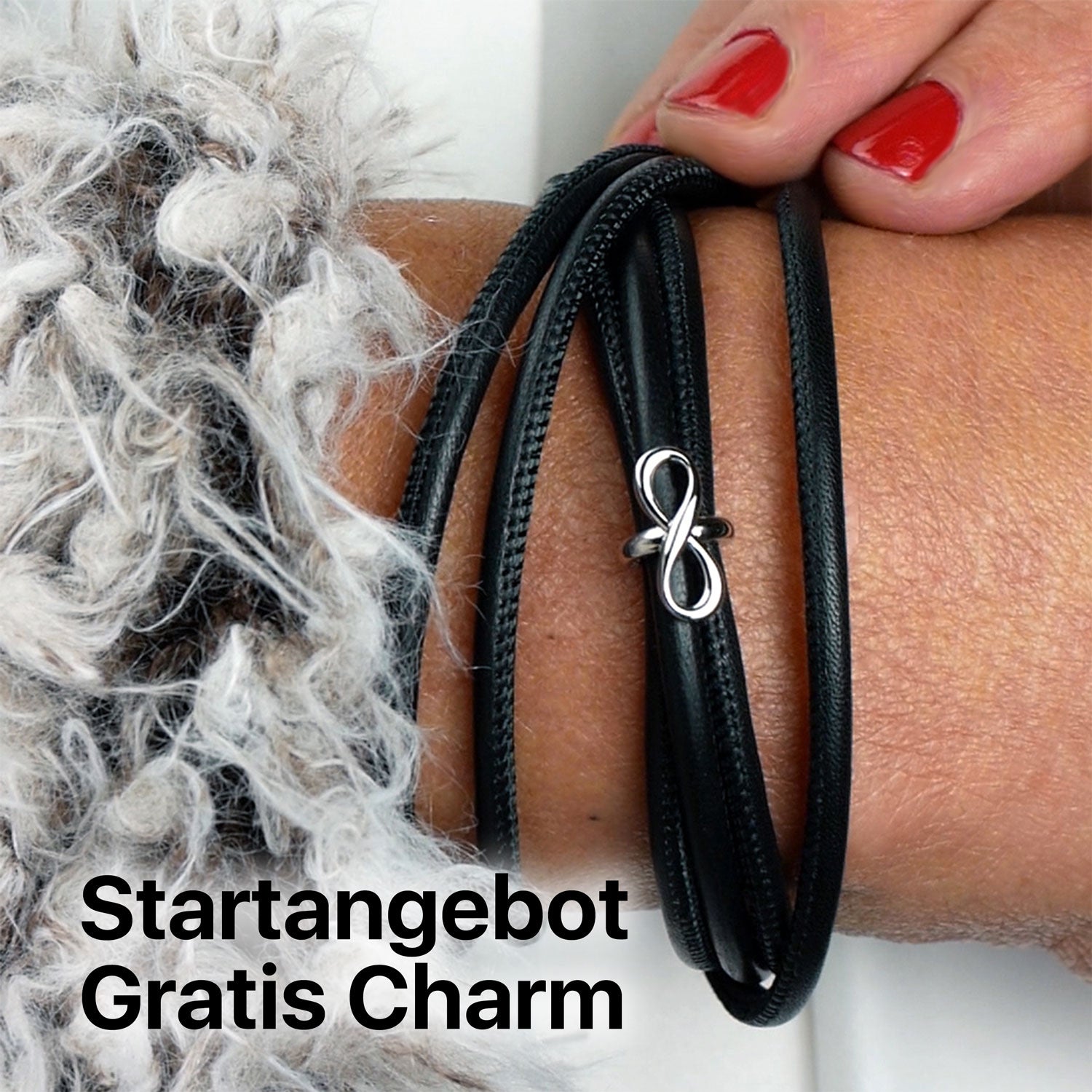 Lederarmband damen breit#Gratis Charm_Limitless Charm Silber